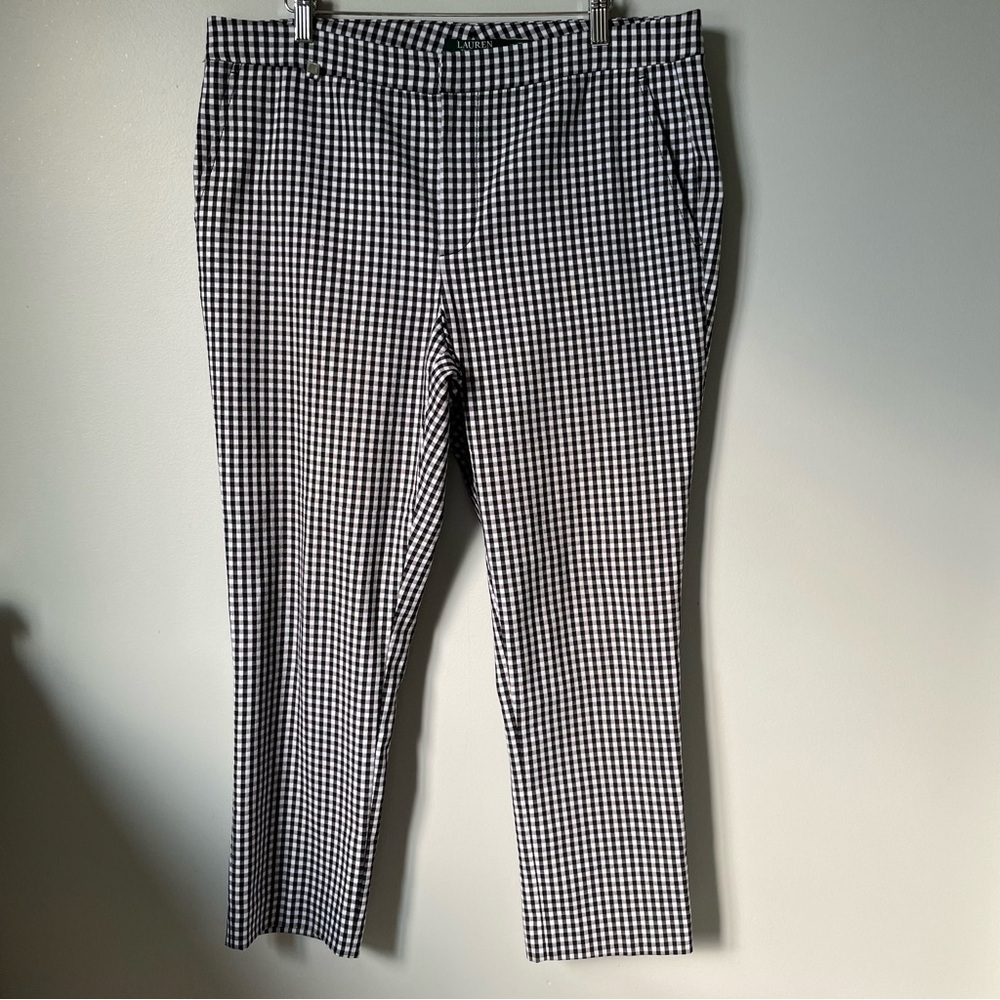 Ralph Lauren Black and White Gingham Dress Pants Size 14